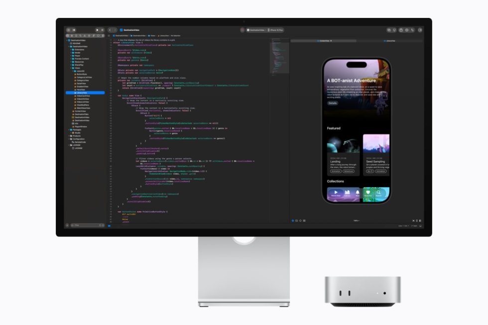 Mac mini rodando Xcode